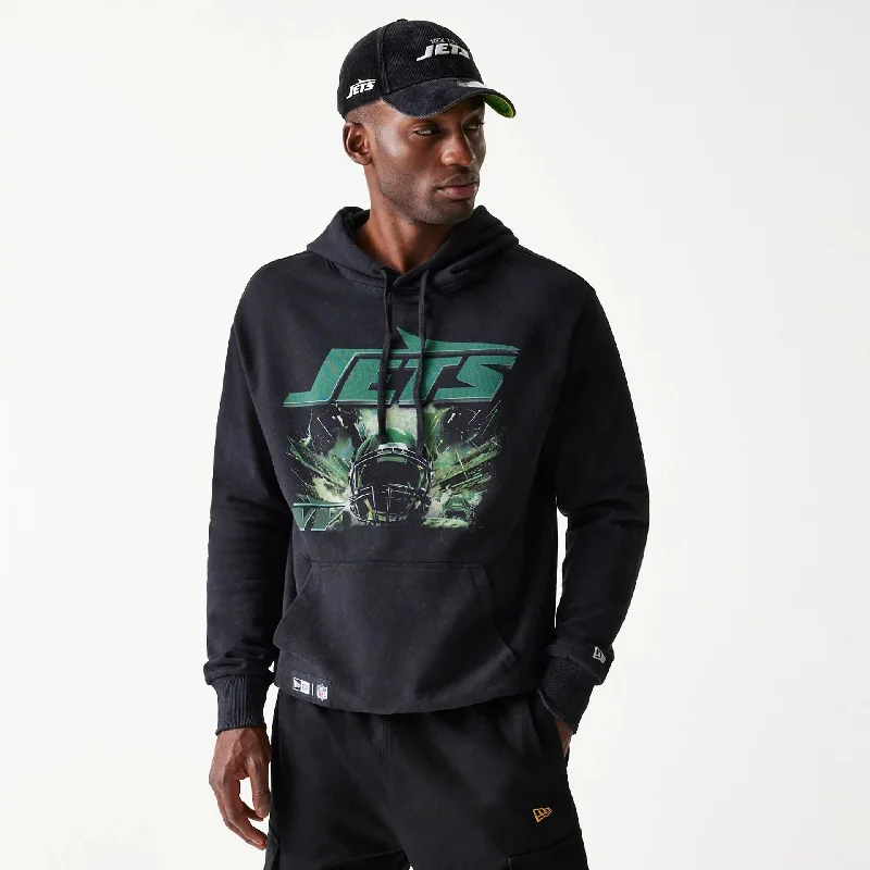 Get It Before It’s Gone New York Jets NFL Games Premium Apparel Black Oversized Pullover Hoodie