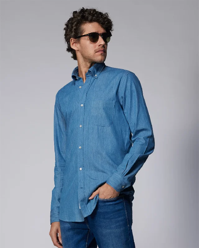 Online Exclusive Denim Shirt - Mid Blue
