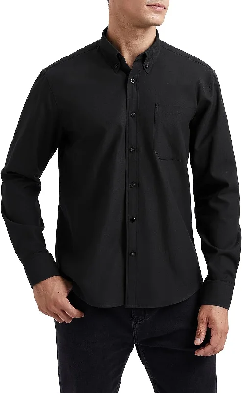 Instant Discount Men's Dress Shirt with Pocket - BLACK