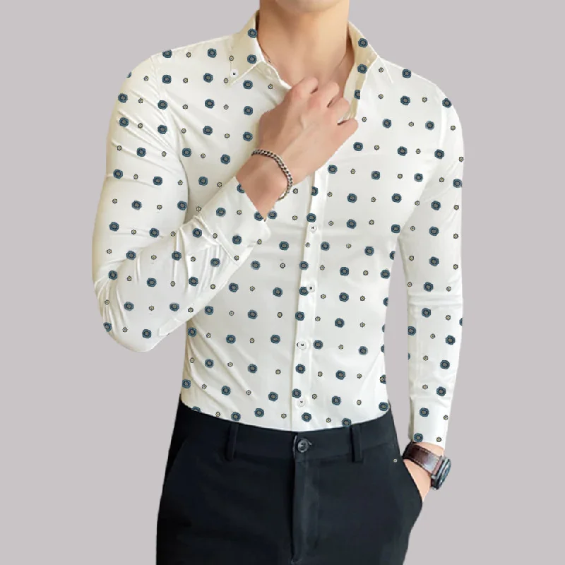 Act Fast ZR Color Dots White Casual Shirt 10621