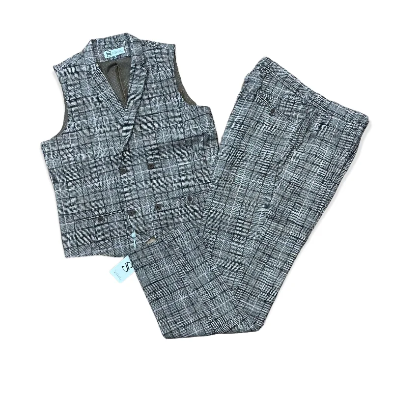 Price Drop SILVER SILK: Plaid Vest Set 4511VP
