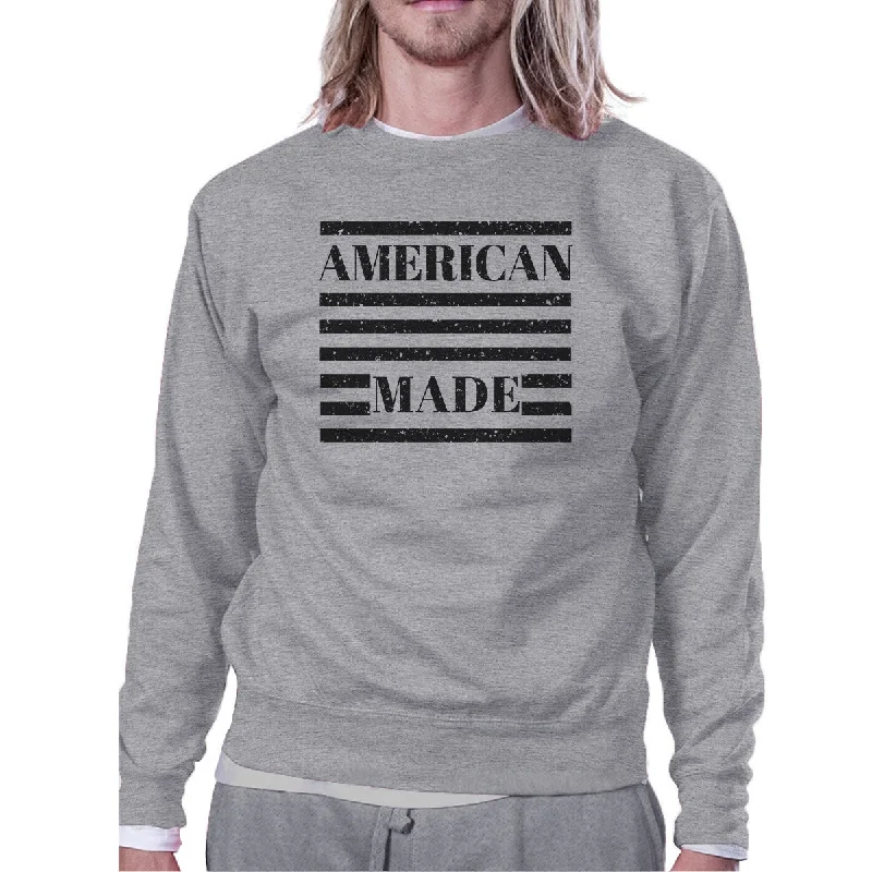 Unmissable Sale American Made Unisex Grey Graphic Sweatshirt For Fourth Of July