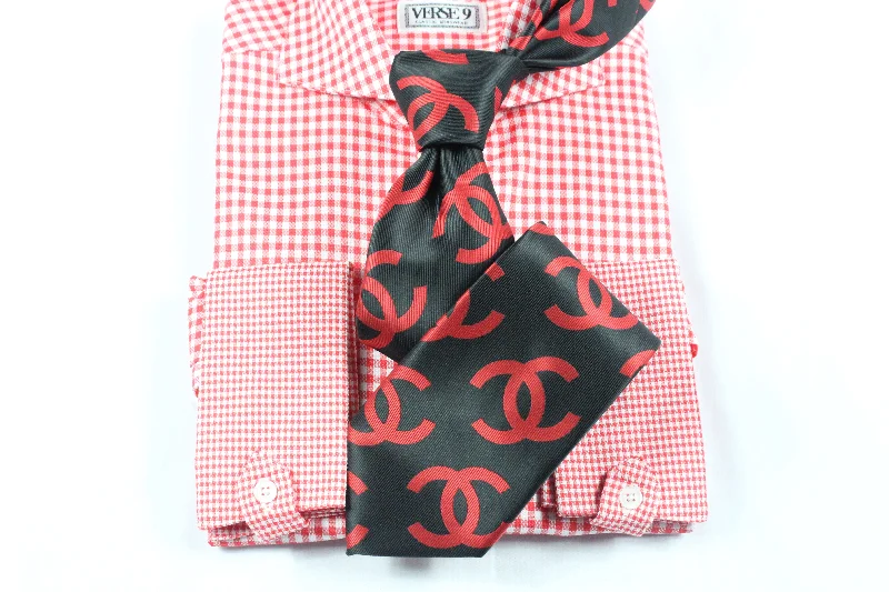 Special Promotion Spread Collar | Red Check | French Cuff Shirt