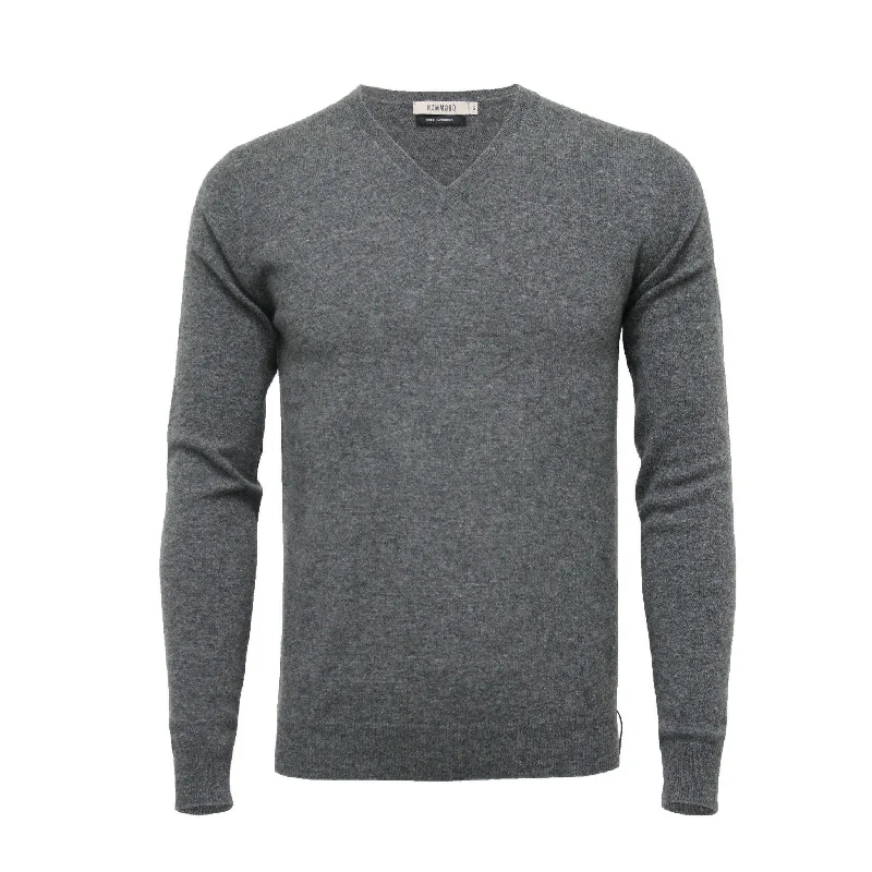 Reduced Rates Cashmere V Neck Sweater Mid Grey