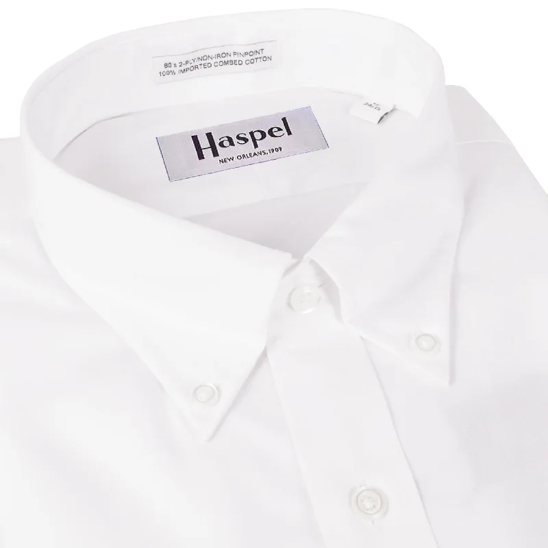 Exclusive Savings Decatur Solid White (Trim Fit) Pinpoint Oxford Dress Shirt - Button Down