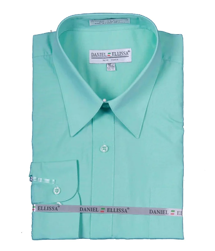 Fantastic Savings Men's Basic Dress Shirt  with Convertible Cuff -Color Mint