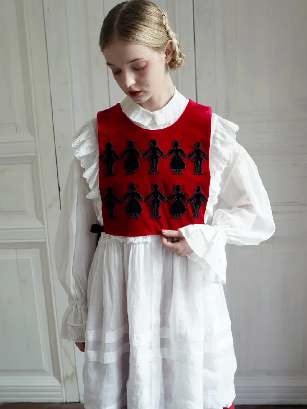 Super Bargain Unlogical Poem Vintage Style Velvet Smock