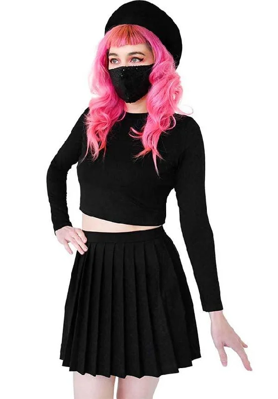 Weekend Savings Delight Foxblood | CROP LONG SLEEVE T-SHIRT
