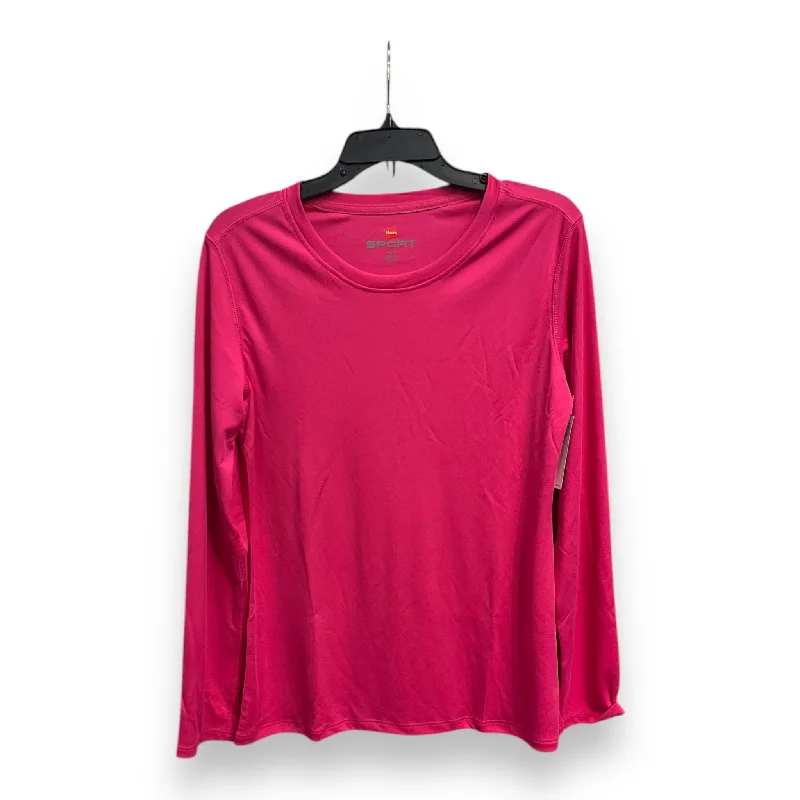 Weekend Deals That Amaze Athletic Top Long Sleeve Crewneck By Hana Sport In Pink, Size: L