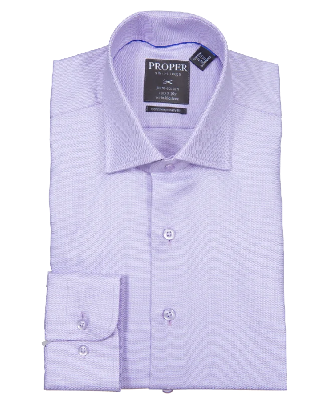 Weekend Discounts to Savor Lavender Contemporary Fit Cotton Shirt