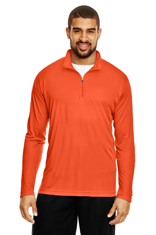 Super Sale Team 365 Mens Zone Performance Moisture Wicking 1/4 Zip Sweatshirt - Orange