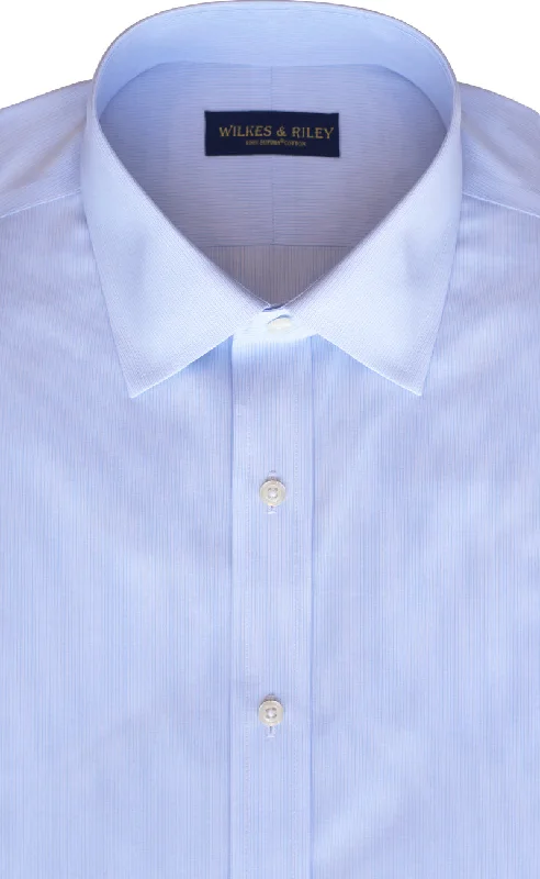 Great Bargains Tailored Fit Light Blue Tonal Stripe Spread Collar Supima® Cotton Broadcloth Non-Iron Dress Shirt Great Bargains Tailored Fit Light Blue Tonal Stripe Spread Collar Supima® Cotton Broadcloth Non-Iron Dress Shirt
