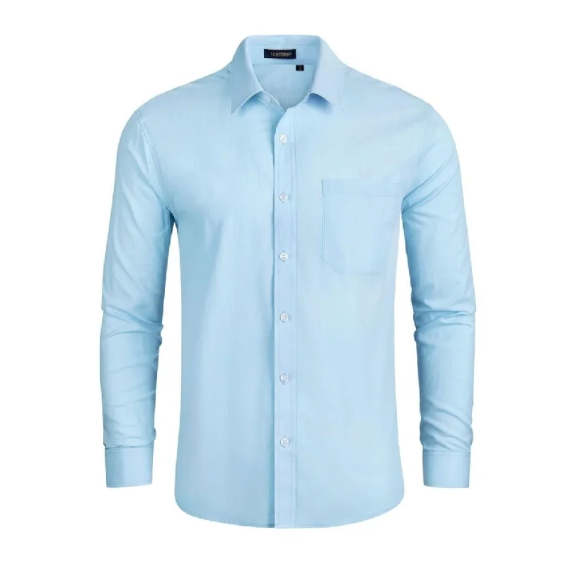 Mega Deal Men's Dress Shirt with Pocket - BLUE