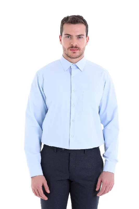 Clearance Sale Comfort Fit Classic Collar Light Blue Dress Shirt