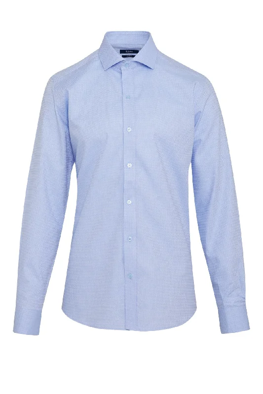 Mega Sale Slim Fit Long Sleeve 100% Cotton Blue Dress Shirt
