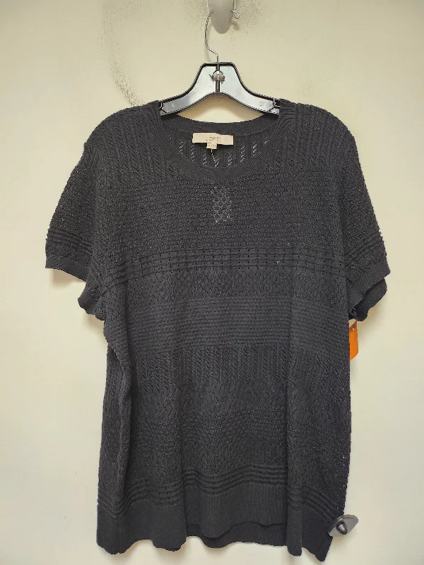 Weekend Offers That Impress Top Short Sleeve By Loft In Black, Size: Xxl