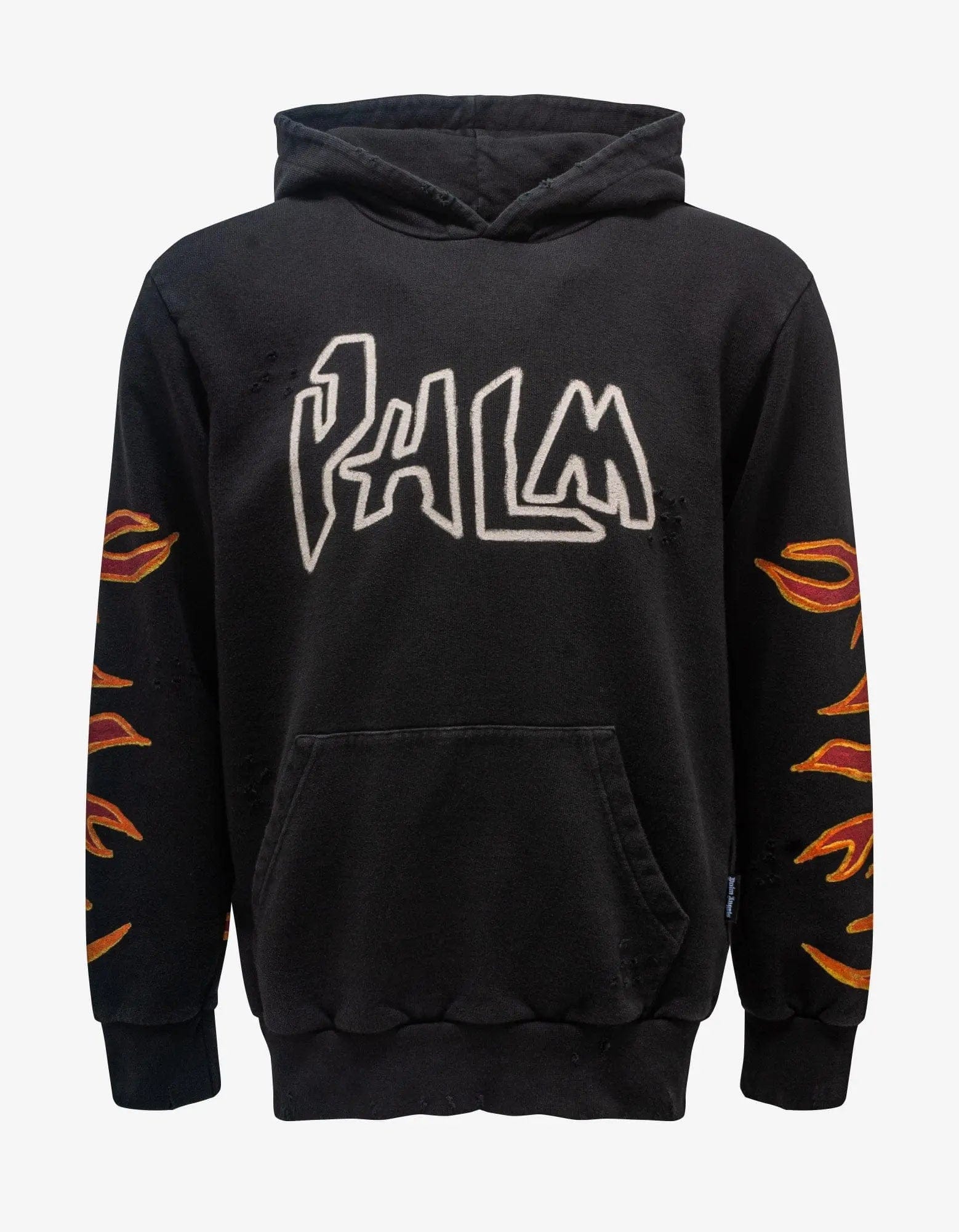 Price Blitz Palm Angels Black Graffiti Flames Hoodie