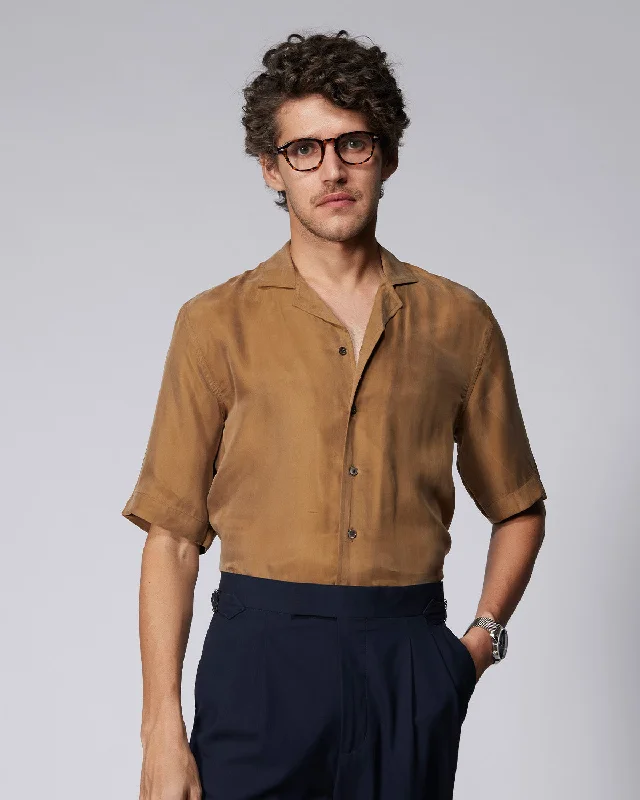 Amazing Deals Cupro Twill Shirt - Brown