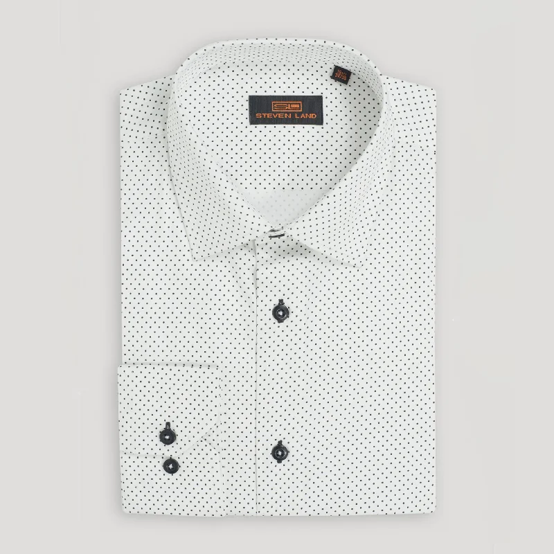 Buy Now Micro Dot Dress Shirt | Classic Collar | Mitered Barrel Cuff | 100% Cotton