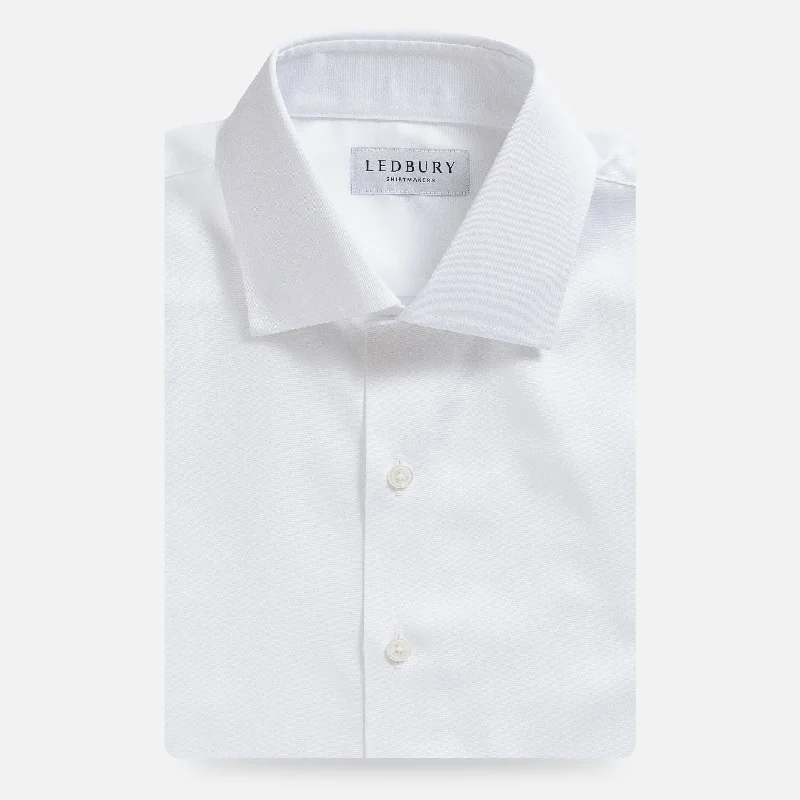 Reduced Prices The White Madison Fine Twill with French Placket Custom Shirt