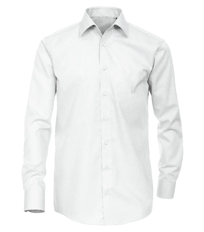 Stock Clearance Solid White Slim Fit Men's Shirt