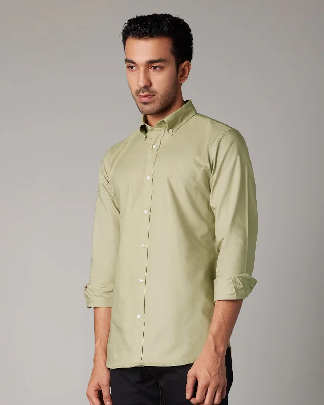 Weekend Offers That Thrill Washed Oxford Shirt - Light Olive