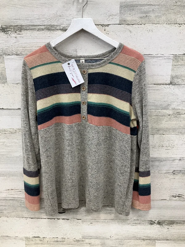 Half Price Top Long Sleeve By Vanilla Bay In Multi-colored, Size: L