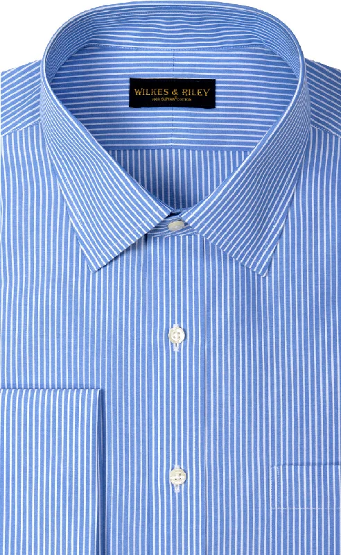 Daily Deals Classic Fit Non Iron Blue Reverse Stripe Spread Collar French Cuff Supima® Cotton Dress Shirt Daily Deals Classic Fit Non Iron Blue Reverse Stripe Spread Collar French Cuff Supima® Cotton Dress Shirt
