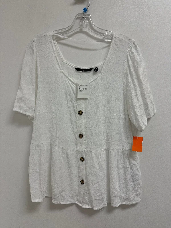 Don't Delay Top Short Sleeve By Vero Moda In White, Size: Xl