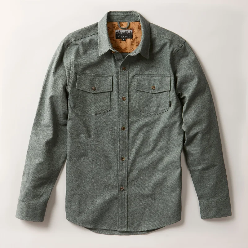 Reduced Rates Men's Cascade Elite Flannel Shirt - Loden Green Heather