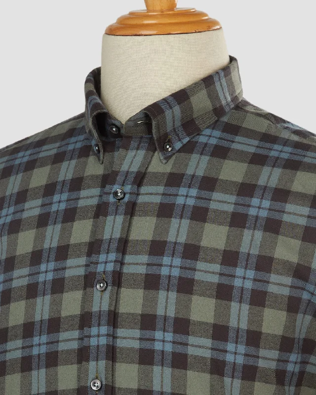 Price Slash Deep Skerry Brushed Checked Shirt