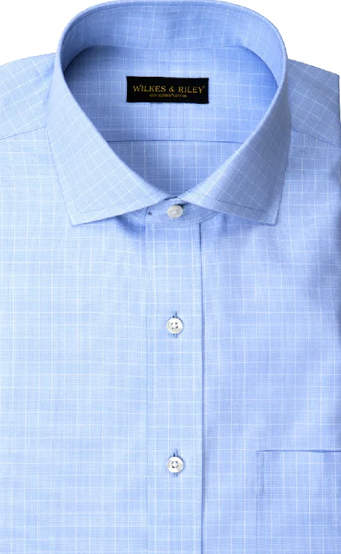 Exclusive Offer Classic Fit Light Blue Ground Check English Spread Collar Supima® Cotton Non-Iron Pinpoint Oxford Dress Shirt Exclusive Offer Classic Fit Light Blue Ground Check English Spread Collar Supima® Cotton Non-Iron Pinpoint Oxford Dress Shirt