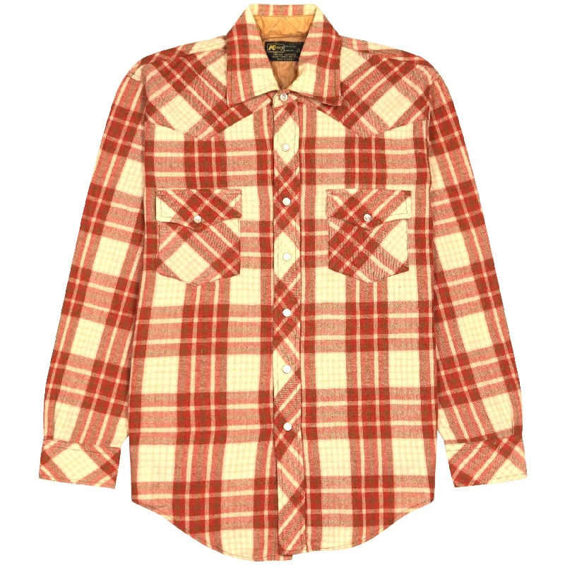 Special Buy Kmart Vintage Checkered Flannel Shirt Red Beige Cream