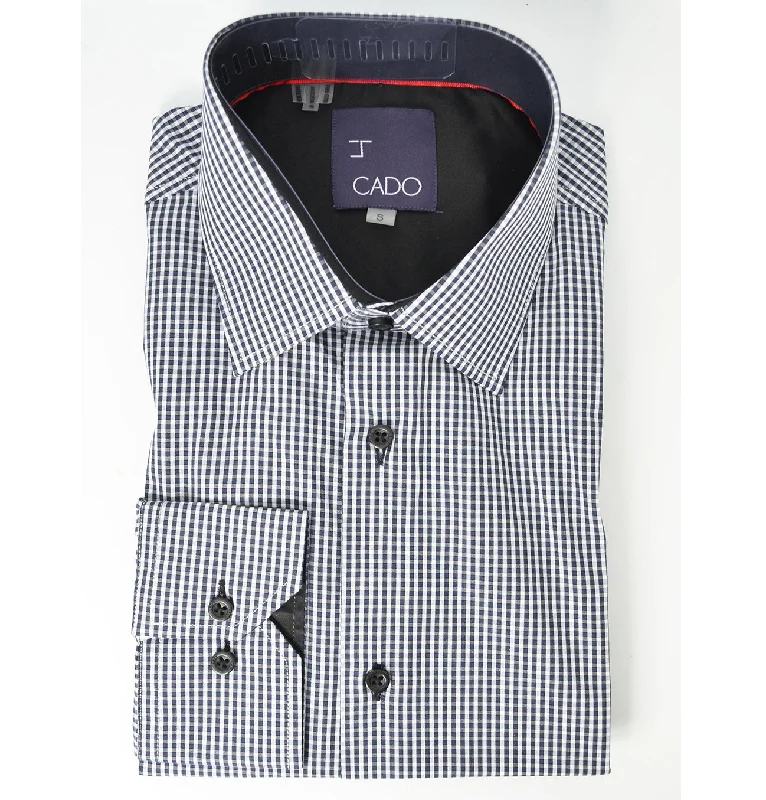 Price Smash Black and White Gingham Men's Dress Shirt by Cado