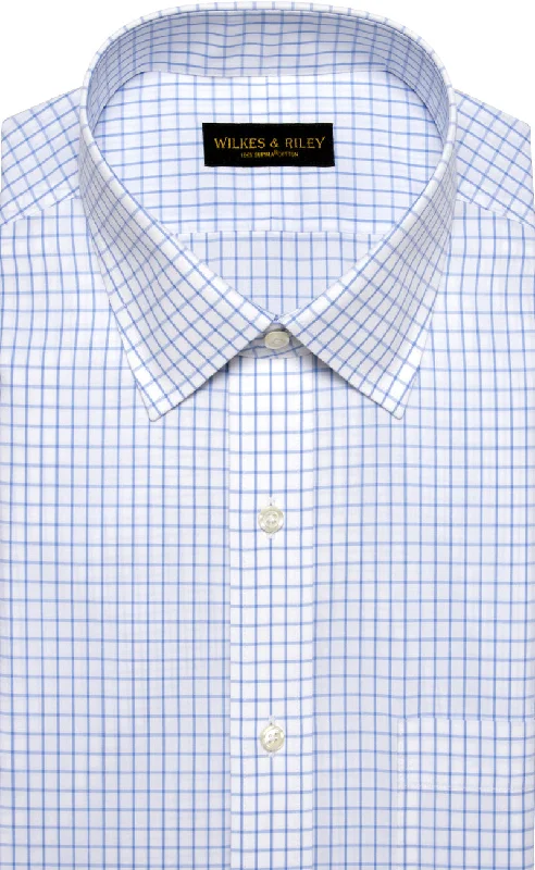 Doorbuster Deal Classic Fit Blue Large Check Spread Collar Supima® Cotton Non-Iron Broadcloth Dress Shirt Doorbuster Deal Classic Fit Blue Large Check Spread Collar Supima® Cotton Non-Iron Broadcloth Dress Shirt