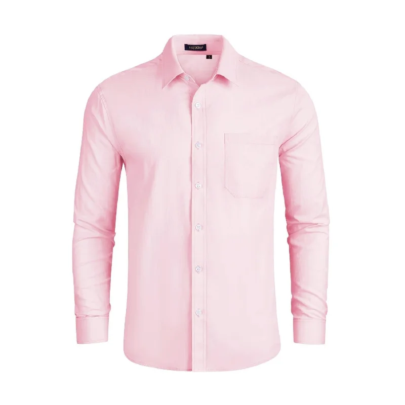 Warehouse Sale Men's Dress Shirt with Pocket - PINK