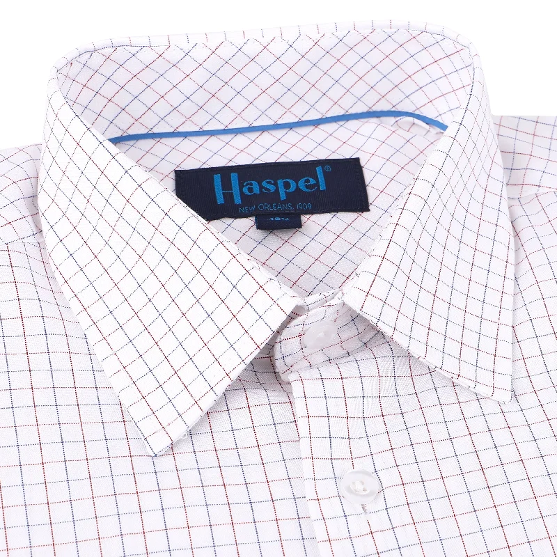 Exclusive Access Blue and Red Mini Graph Check Tailored Fit Dress Shirt