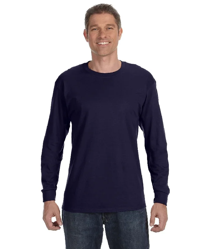 Markdowns Gildan Heavy Cotton Long Sleeve T-Shirt | Navy