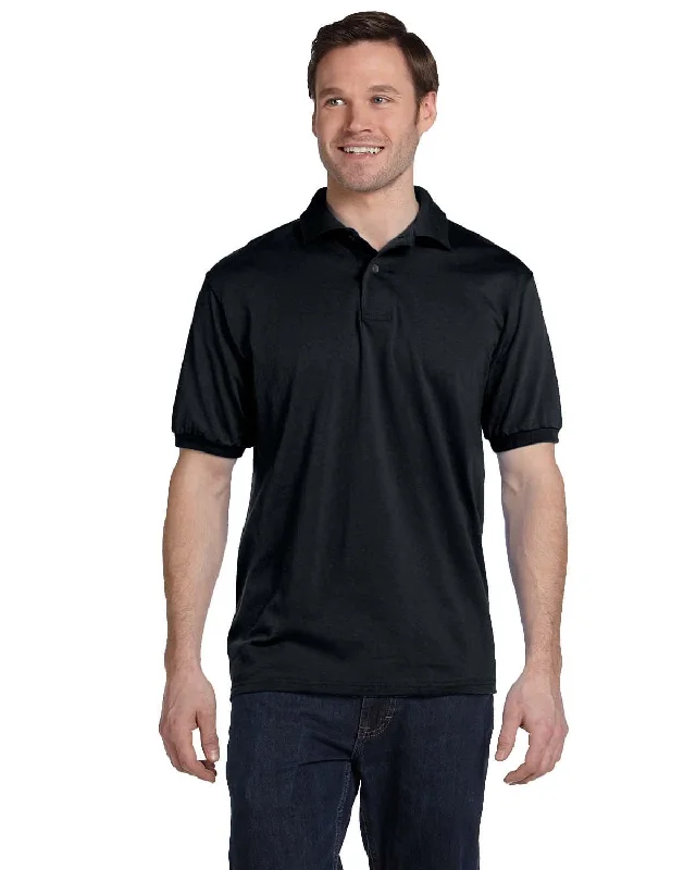 Weekend Specials to Enjoy Hanes Jersey Knit Polo Shirt | Black
