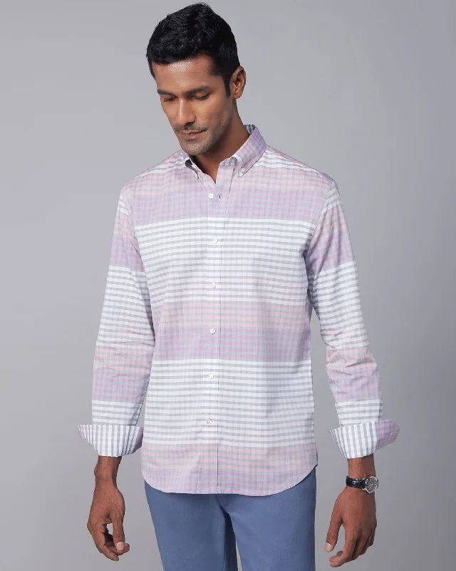 Midnight Madness Madras Checked Shirt - Pink & Grey