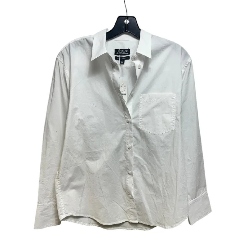 Weekend Discounts You Deserve Top Long Sleeve By J. Crew In White, Size: 4
