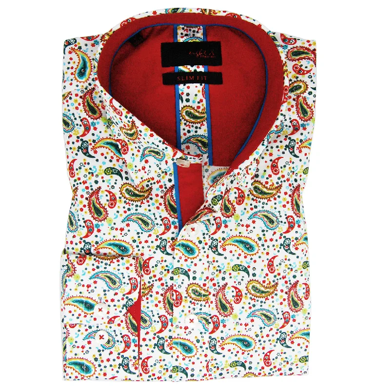Daily Deals Colorful Slim Fit Paisley Cotton Dress Shirt