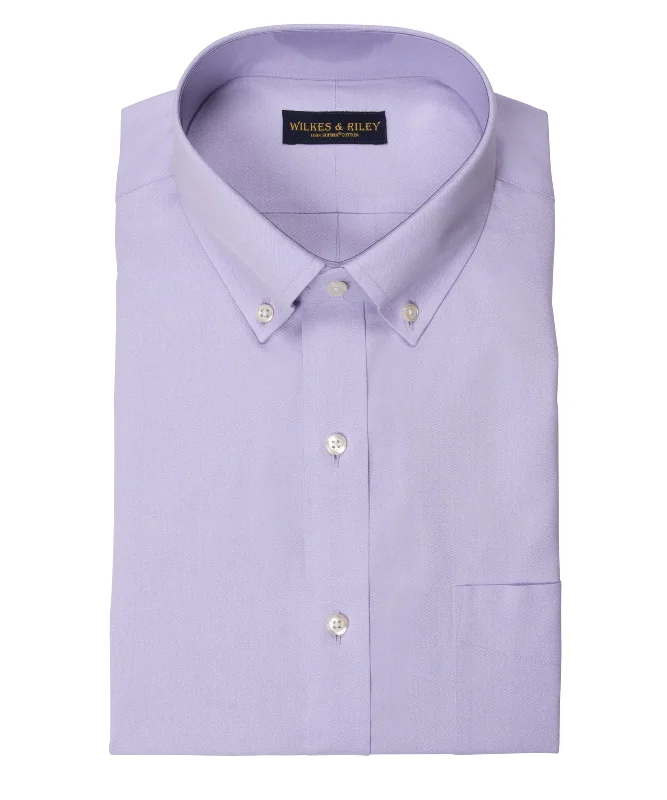 Pay Less Classic Fit Lavender Solid Button-Down Collar Supima® Cotton Non-Iron Pinpoint Oxford Dress Shirt Pay Less Classic Fit Lavender Solid Button-Down Collar Supima® Cotton Non-Iron Pinpoint Oxford Dress Shirt