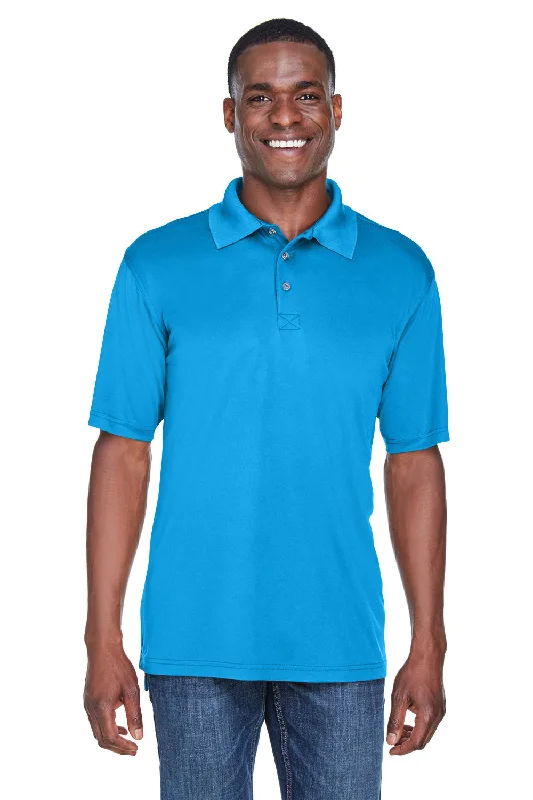 Act Now UltraClub Mens Cool & Dry Performance Moisture Wicking Short Sleeve Polo Shirt - Sapphire Blue - Closeout