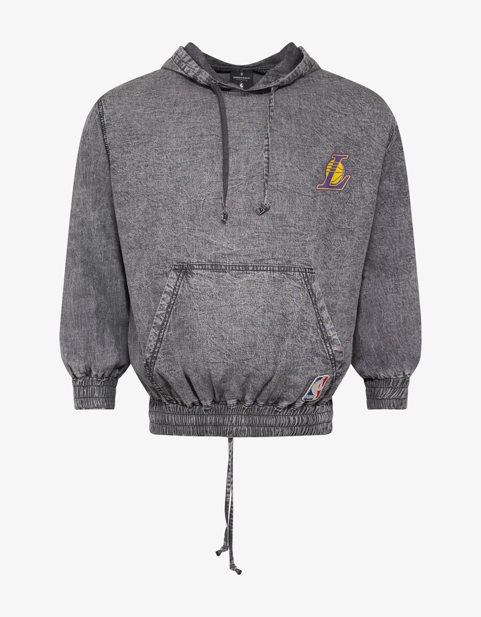 Can't Miss Grey Acid Wash LA Lakers Hoodie