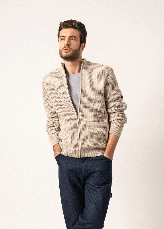 Fantastic Offers Koniz Wool and Cotton Gilet - with high neck (NATUREL)