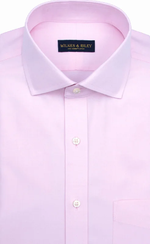 Don't Delay Slim Fit Pink Solid English Spread Collar Supima® Cotton Non-Iron Pinpoint Oxford Dress Shirt Don't Delay Slim Fit Pink Solid English Spread Collar Supima® Cotton Non-Iron Pinpoint Oxford Dress Shirt
