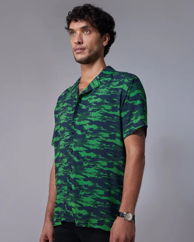 Great Deals Camo Printed Shirt - Green