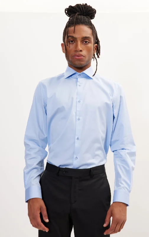 Instant Deal Pure Cotton Dress Shirt - Blue