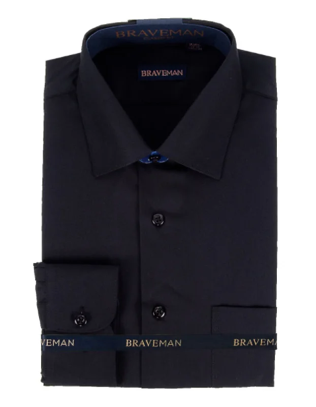 Price Cut Mens Slim Fit Dress Shirt in Black
